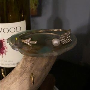 New in Box crystal arrow cuff bangle bracelet